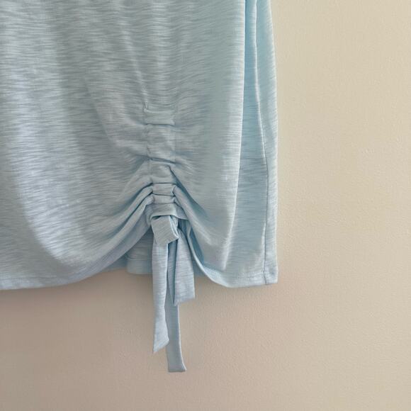 NWT INC International Concepts Ruched Side Short Sleeve T-Shirt Blue 1X - Picture 5 of 10